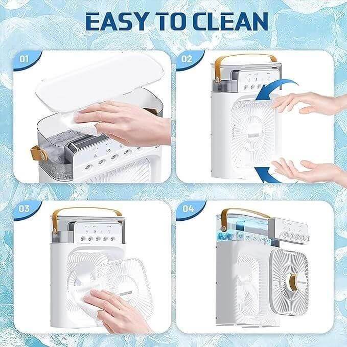 Easy to clean USB electric fan 🌬️: steps to maintain your portable air cooler ❄️ for optimal performance. #Tech #Electronics